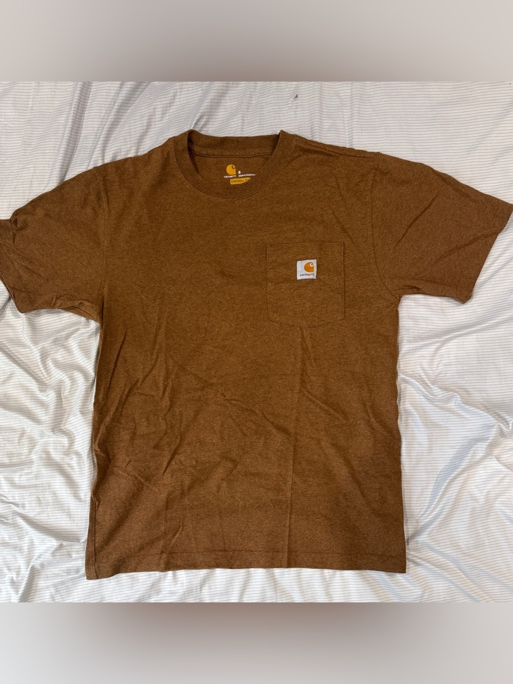 Carhartt Men’s Original Fit Brown Pocket Shirt Size Small S